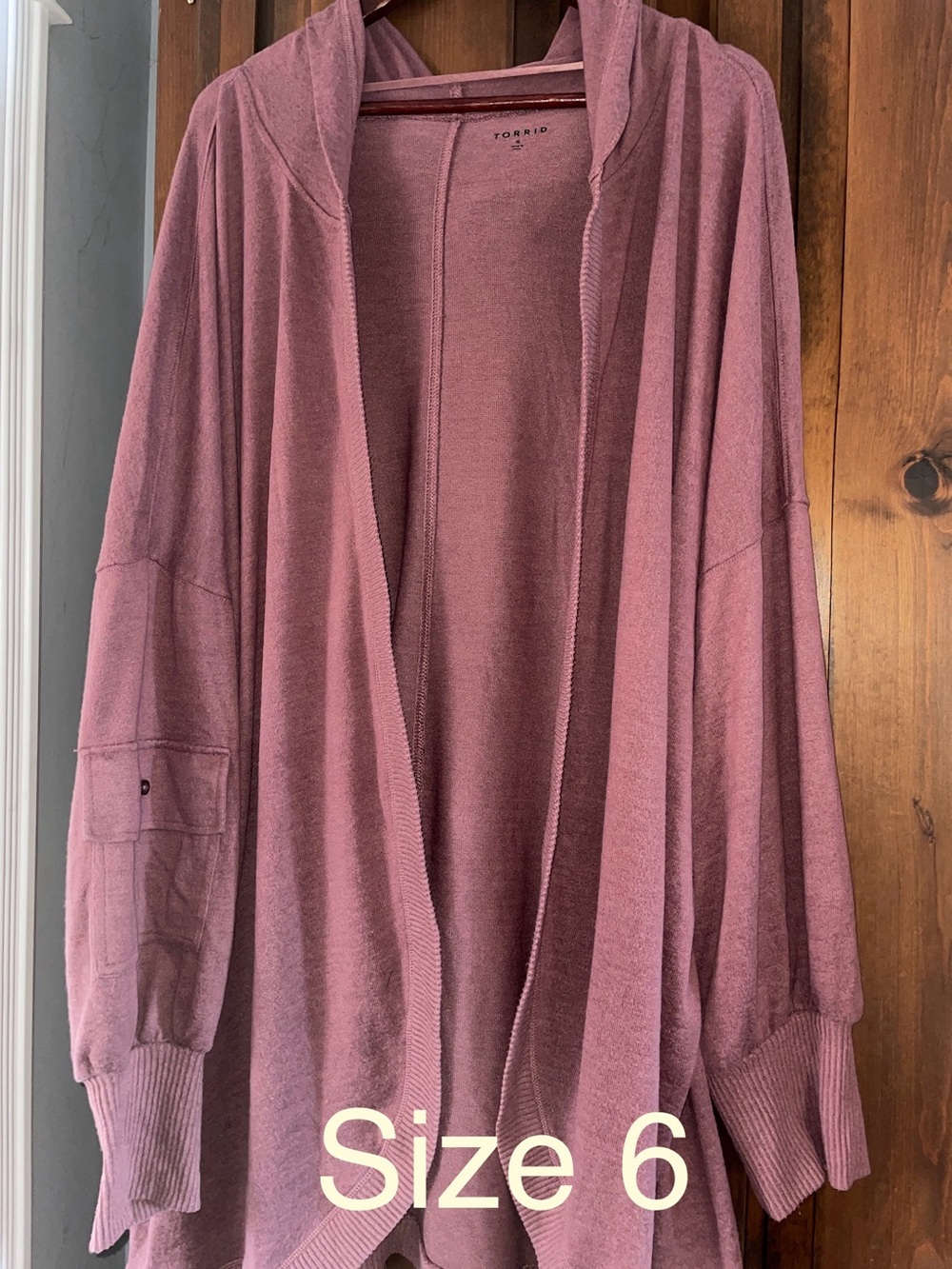 torrid Dusty Rose Hooded Open-Front Cardigan